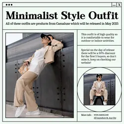 Minimalist Style Outfit Fashion Promotion Instagram Post Light Gray Minimalist