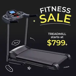 E-Commerce Electronic Treadmill Hero Image Yellow