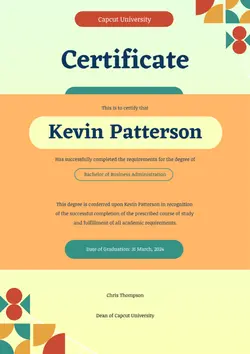 Non Marketing Certificate Paster Colorful Modern