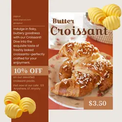 Brown Croissant Food Promotion Instagram Post