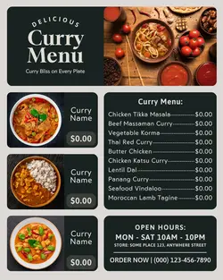 delicious curry menu instagram post