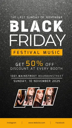 Black Friday Sales Promotion Instagram Post Black White