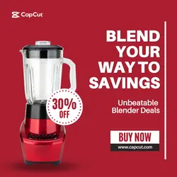 E-commerce Electronics Blender Product Display Red