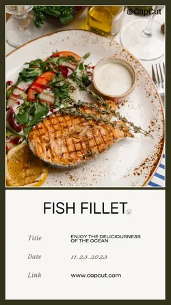 Foods fish fillet Product display minimalist style