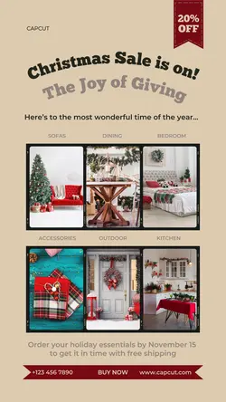 Christmas Home Interior Sale Instagram Story