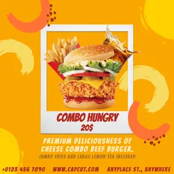 combo hungry burger instagram post