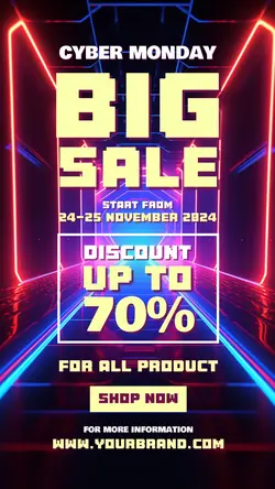 Retro Futuristic Cyber Monday for Instagram Story