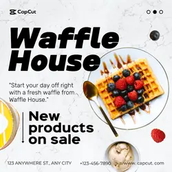 Foods & Beverage &waffle display Minimalist