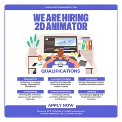 2D Animator Job Vacancy for Instagram Post