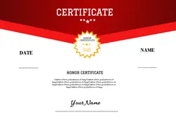 non-marketing certificate of honor