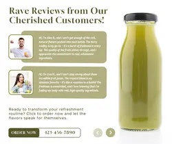 Beverage Juice Customers Review Display Facebook Post Green Color