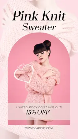 White and Pink MiFashion Promotion Instagram Story