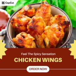 Spicy Sensation of Chicken Wings Promotion for Instagram Post