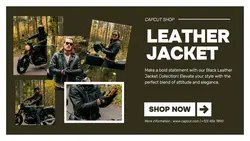 Leather Jacket Fashion Promotion Twitter Post