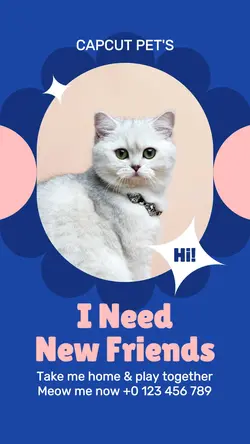 Blue Pink Pet Adopt Instagram Story