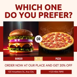 This or that food concept promotion instagram post