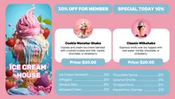Ice Cream House Menu