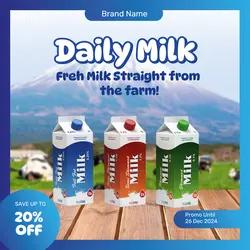 E-Commerce Fresh Milk Product Display