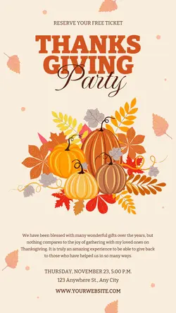Thanksgiving Party Instagram Story