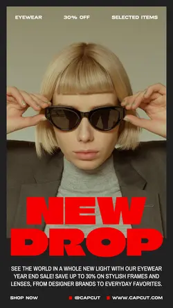 Black Modern Eyewear Sales Promotion Story
