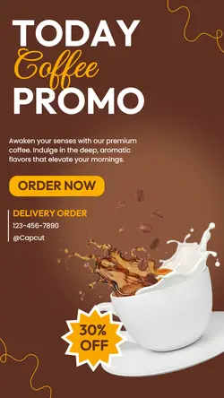 Brown Simple Coffee Promotion Instagram Story
