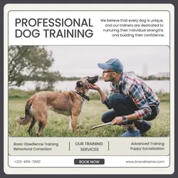 Pet Services Professional Dog Training Product Display Instagram Post