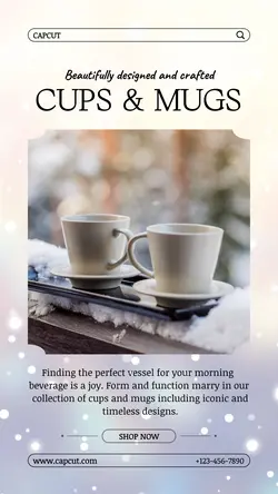 Household Mugs Product Display Instagram Story