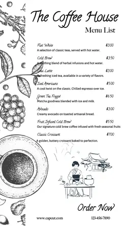 Cafe Menu List Tiktok Post