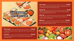Vietnam Food Restaurant Menu