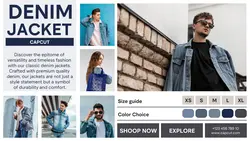 Denim jacket industrial fashion template design for business promotion needs