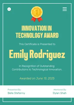 Non-Marketing Certificate Green Illustration