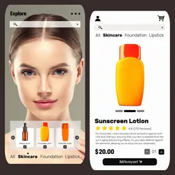 skin care sunscreen lotion product display