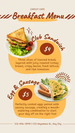 Food Breakfast Menu Instagram Story