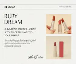 Cosmetics Red lipstick Display Minimalist