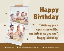 Beige Aestehtic Happy Birthday Photo Collage