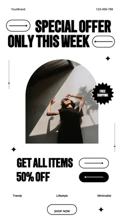 Grey Minimalist Special offer instagram story