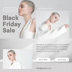 Black Friday Sale instagram post white and gray minimalist