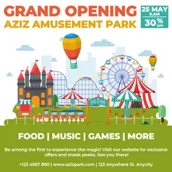 Grand Opening Park Promotion Social Media Post Flat Modern