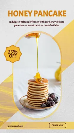 Promotion - Food - Honey Pancake Yellow Gold Style