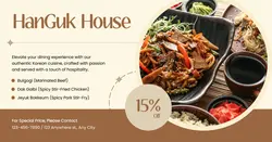 Korean Food House Discount Facebook App Ad