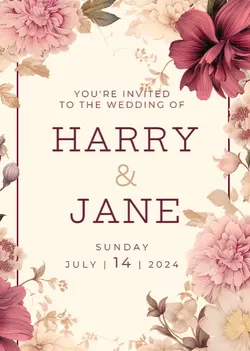 Non-Marketing Floral Wedding Invitation 