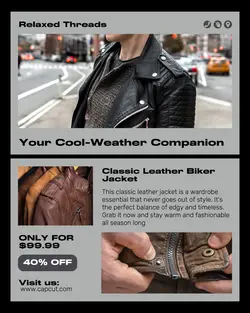 Leather Jacket Promotion Grey Instagram Portrait