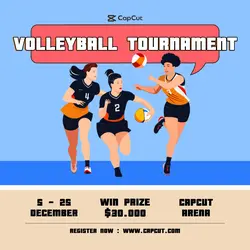 Volleyball Tournament Instagram Post