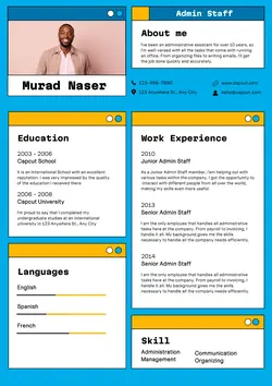 Business Resume Retro Blue And Yellow