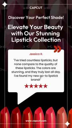 Beauty Lipstick Customer Review Product Display