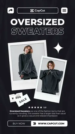 Oversized Sweaters Fashion Industry Promotion Instagram story