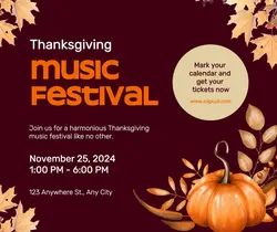 Thanksgiving Red Music Festival Facebook Post
