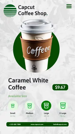 Coffee Paper Cup Product Display Instagram Story