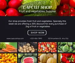 FRUIT & VEGETABLES DISPLAY PROMOTION FACEBOOK POST