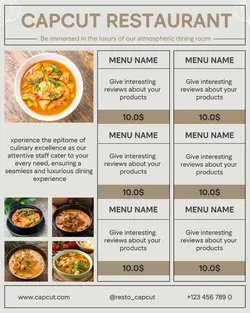 Business promotion, vintage minimalist processed fish soup menu design for Instagram portraits